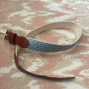 Kids' Blue and Brown Belt with Fish Pattern
